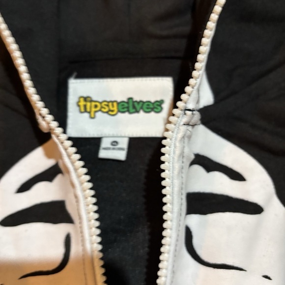 TIPSY ELVES ONE PIECE ZIP UP MASK SKELETON JUMPSUIT Unisex Size XL HALLOWEEN - Picture 6 of 14
